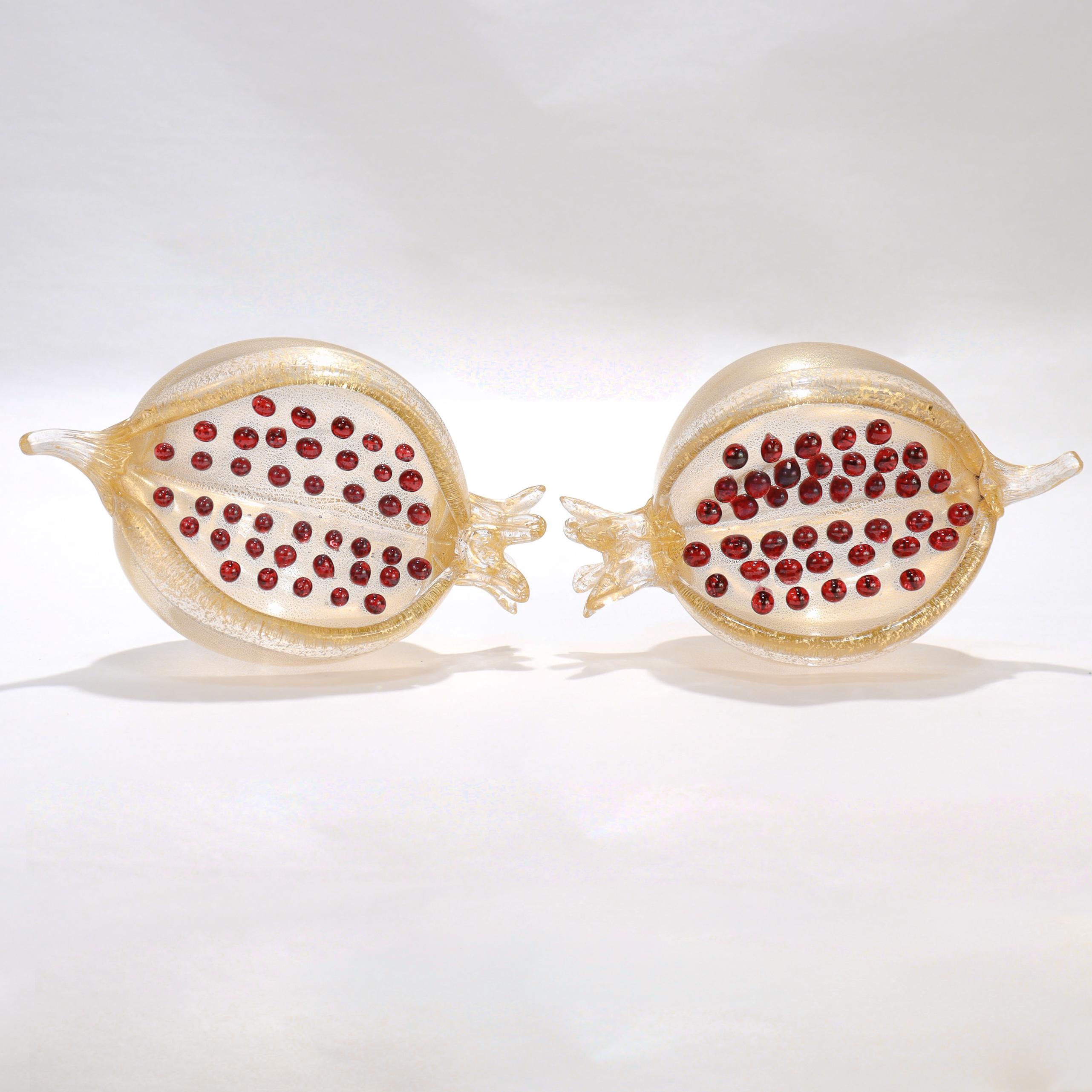 Pair of Venetian Glass Pomegranate Sculptures by Romeo Gigli for Pauly & Co. For Sale 7