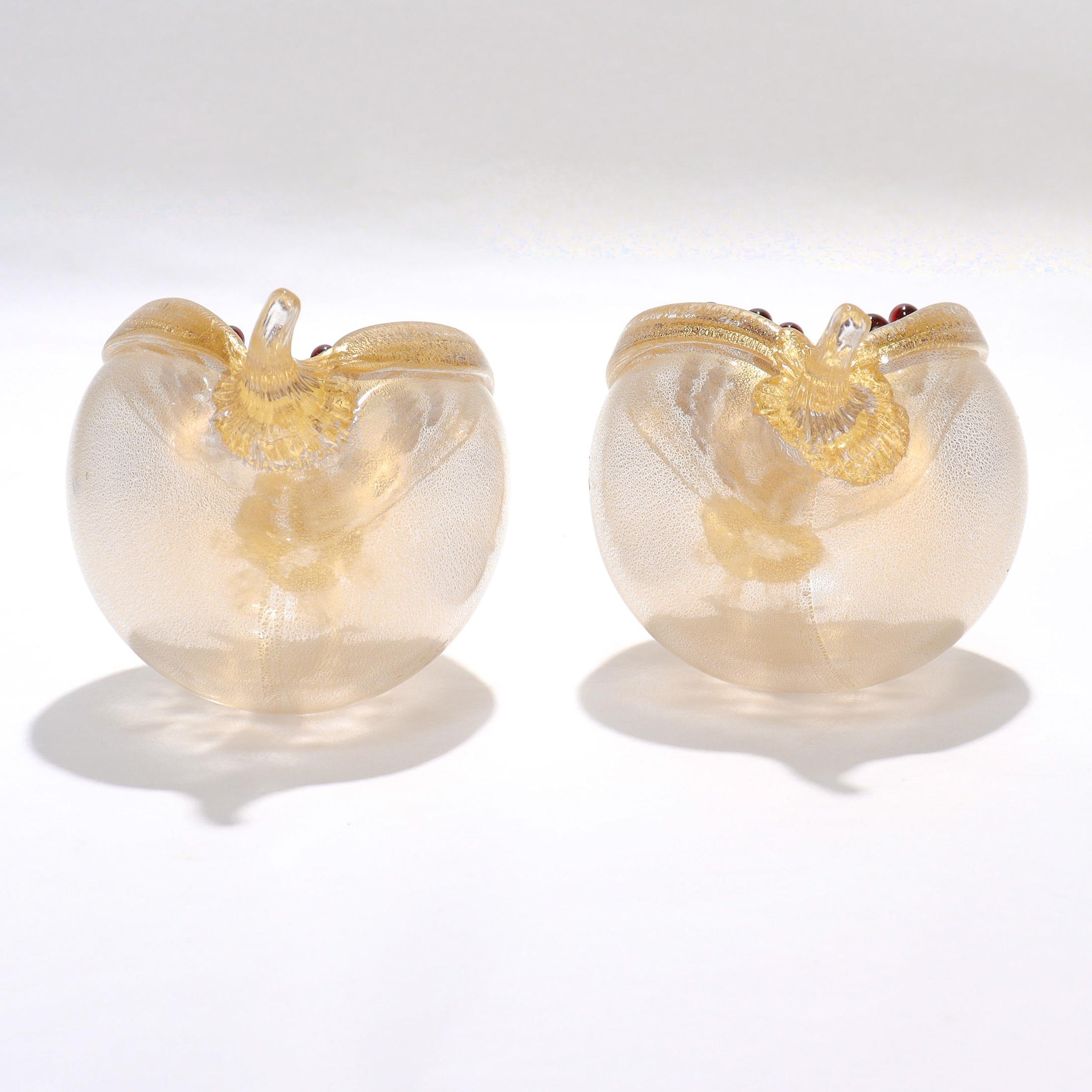 Pair of Venetian Glass Pomegranate Sculptures by Romeo Gigli for Pauly & Co. For Sale 2