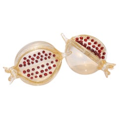Pair of Venetian Glass Pomegranate Sculptures by Romeo Gigli for Pauly & Co.