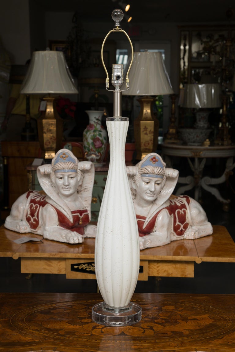 Pair of Glass Table Lamps at 1stdibs