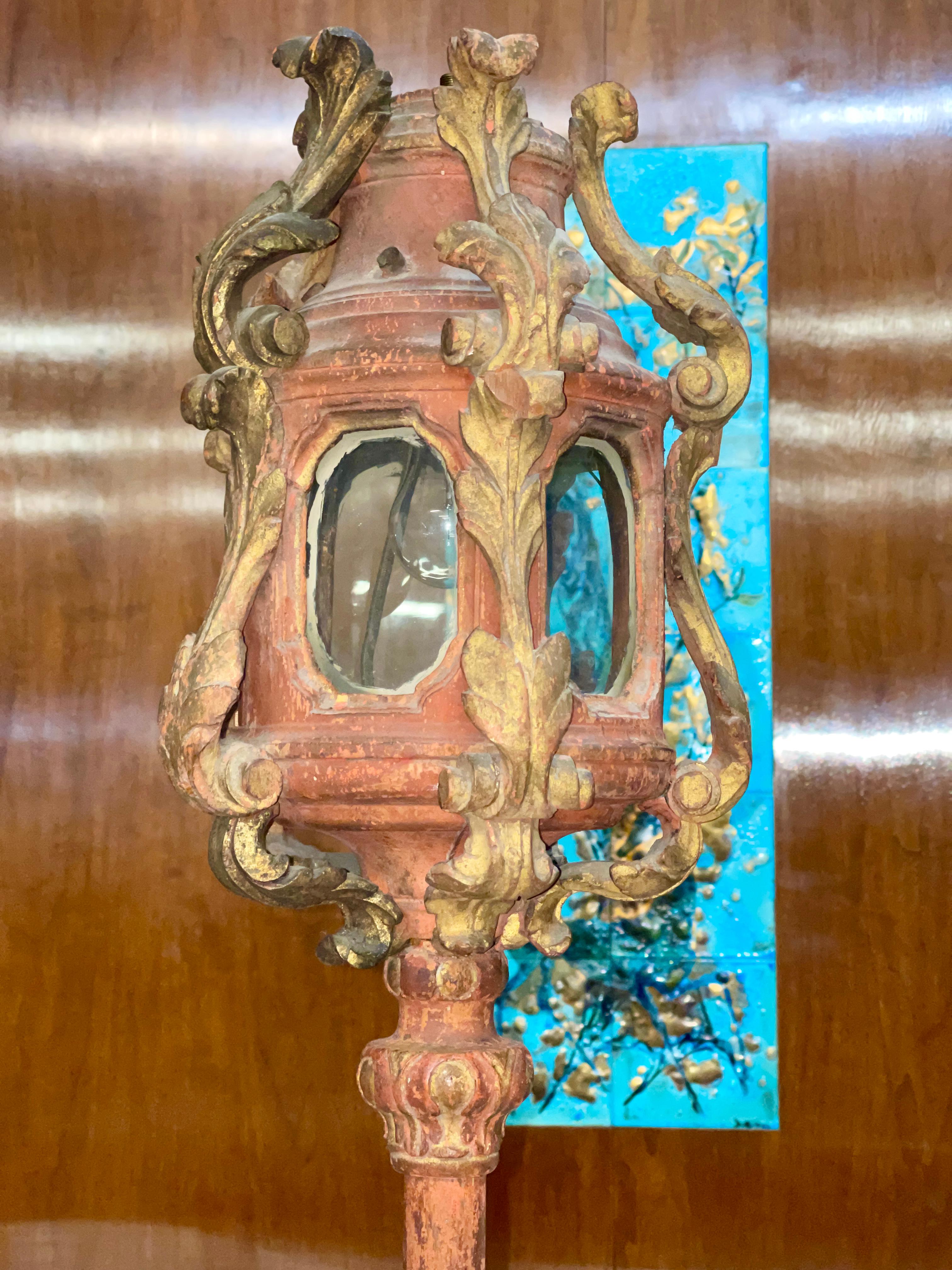 Baroque Revival Pair of Venetian Gondola Lantern Torcheres