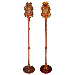 Antique Pair of Venetian Gondola Lantern Torcheres