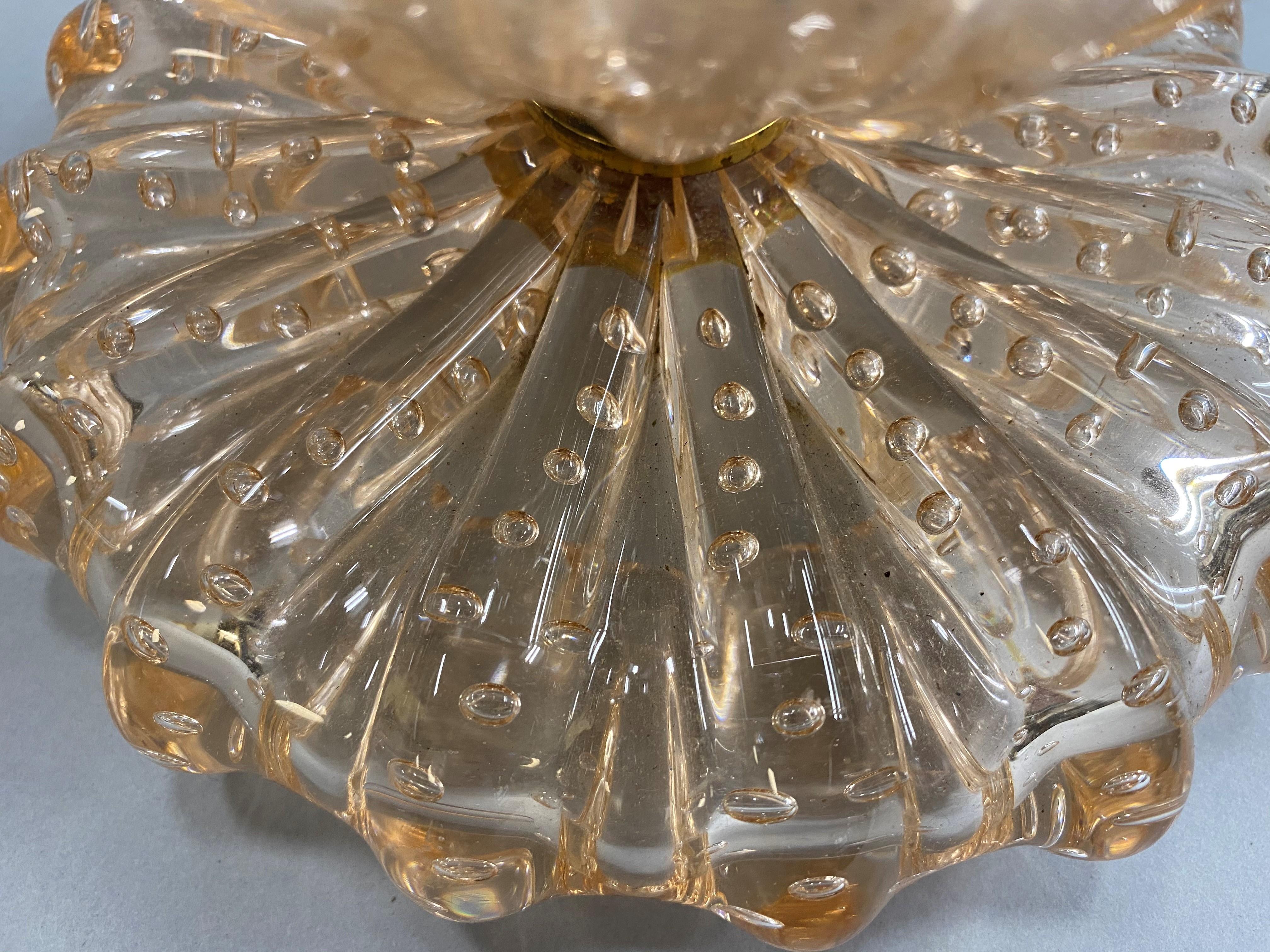 Paire de lampes vénitiennes du milieu du siècle dernier en verre bullé, vers les années 1940 4
