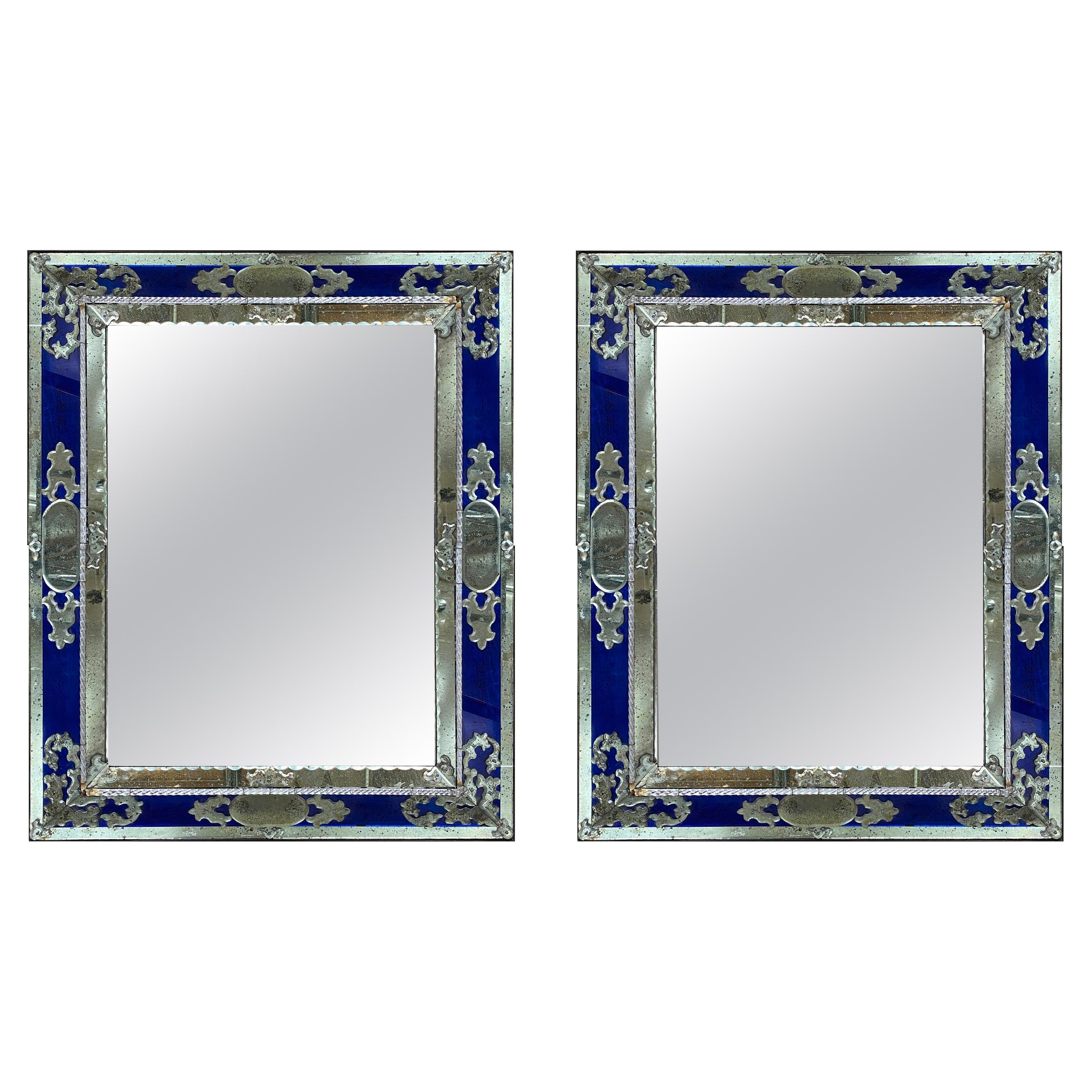 Pair of Venetian Mirrors, Italy, 1930s