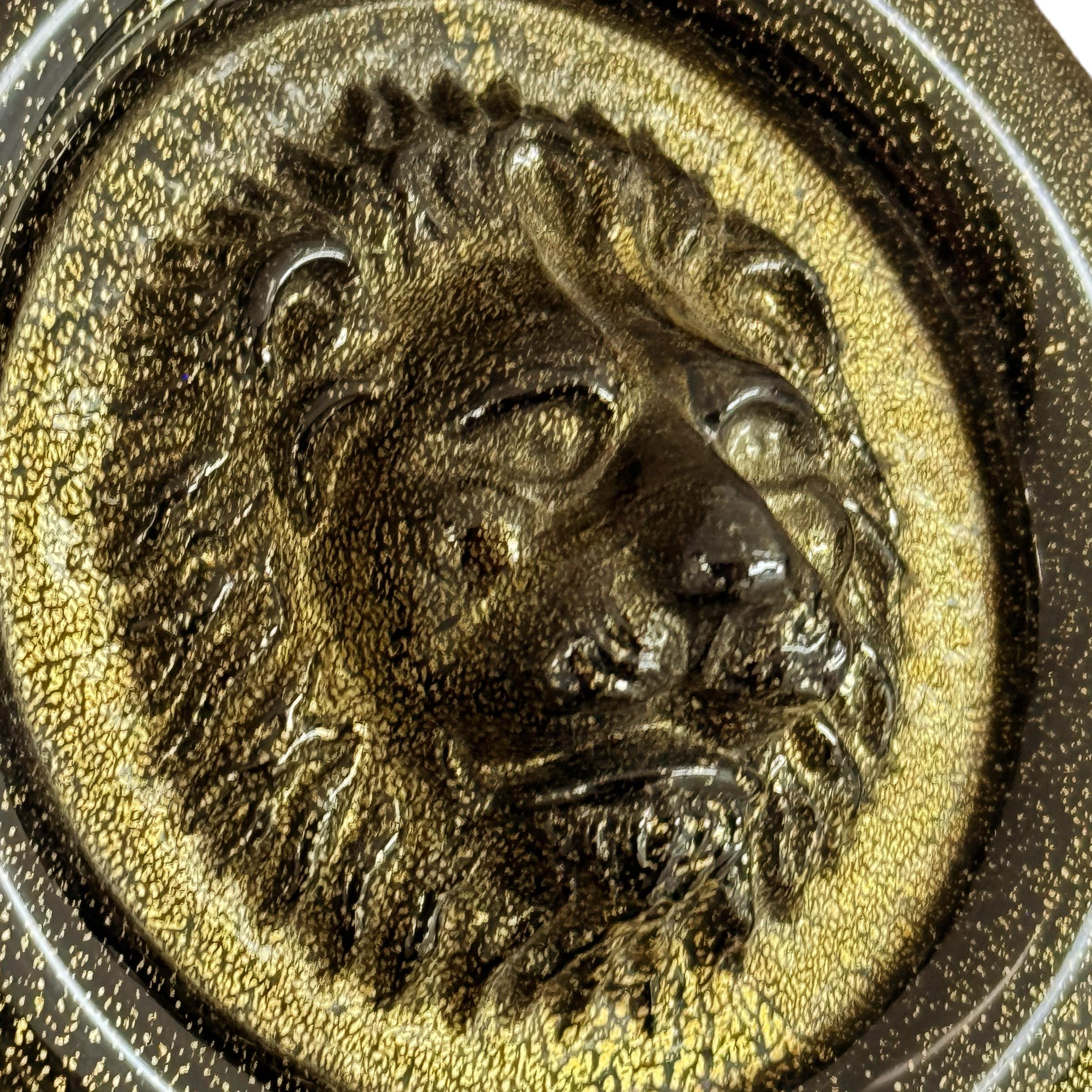 Pair of Venetian Murano Glass Lion Medallions on Custom Steel Mounts 5