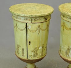 Pair of Venetian Paint Urn Form Bedside or End Cabinets