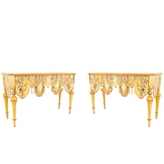 Pair of Venetian Painted and Carved Console Tables