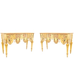 Pair of Venetian Painted and Carved Console Tables