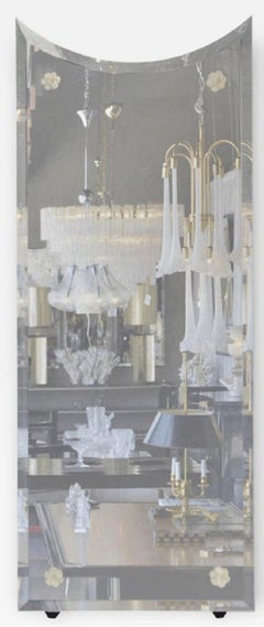 Pair of Venetian-Style Donghia Mirrors with Murano Glass Florets