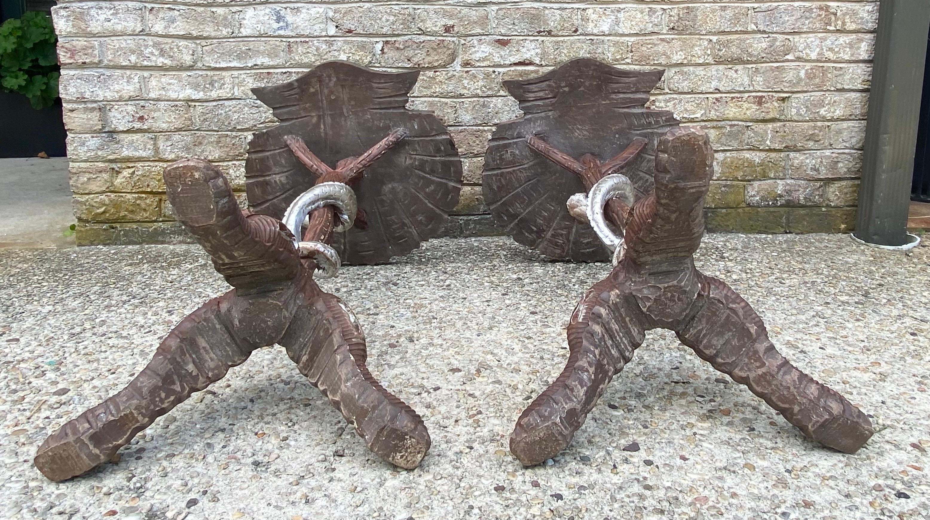 Pair of Venetian Style Grotto Pedestals or Side Tables For Sale 8
