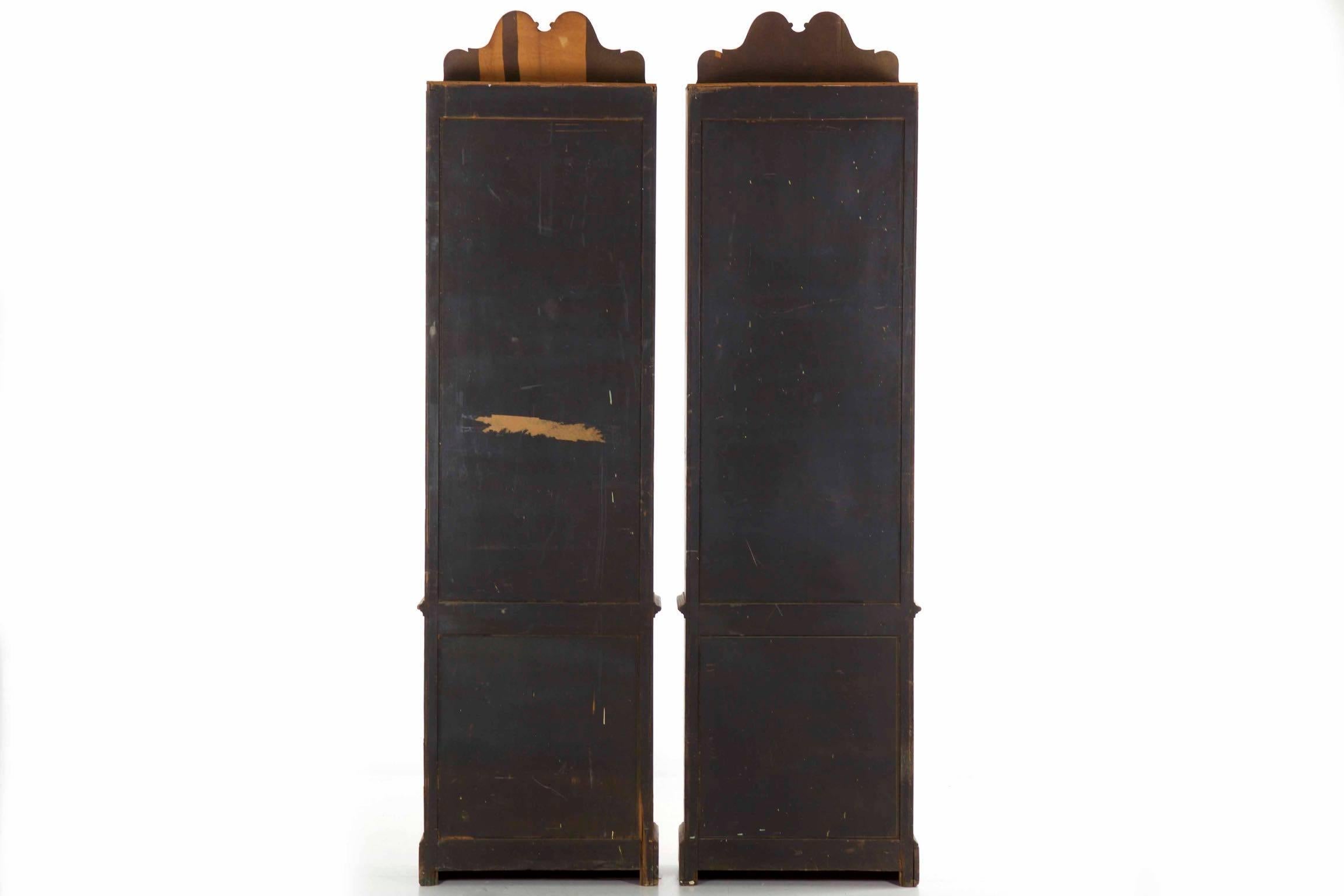 Pair of Venetian Style Japanned Bookcase Cabinets, circa 1920-1940 8