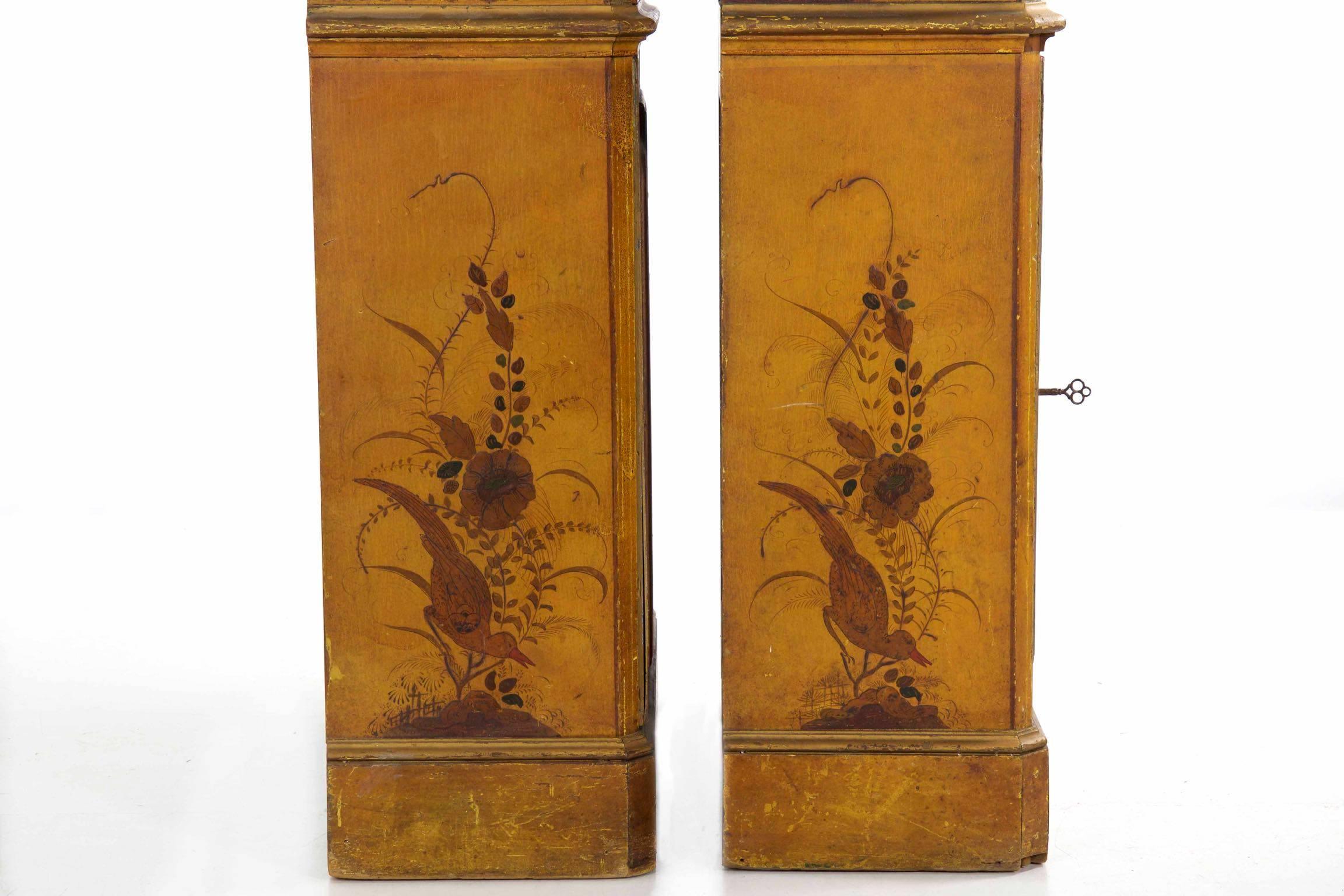 Pair of Venetian Style Japanned Bookcase Cabinets, circa 1920-1940 12