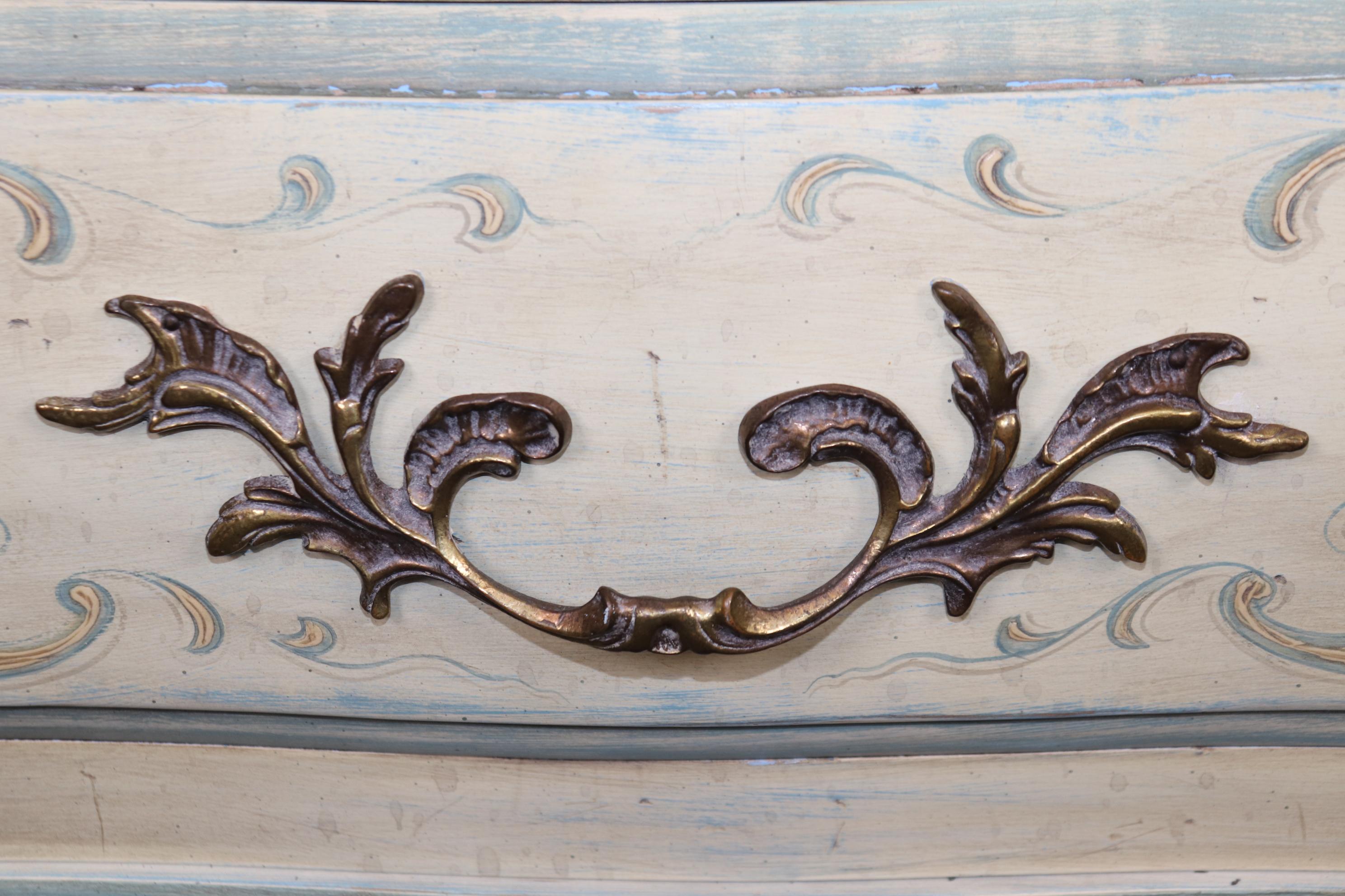 Pair of Venetian Style Karges Paint Decorated Commodes Night Stands 3