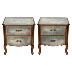 Pair of Venetian Style Mirrored Nightstands