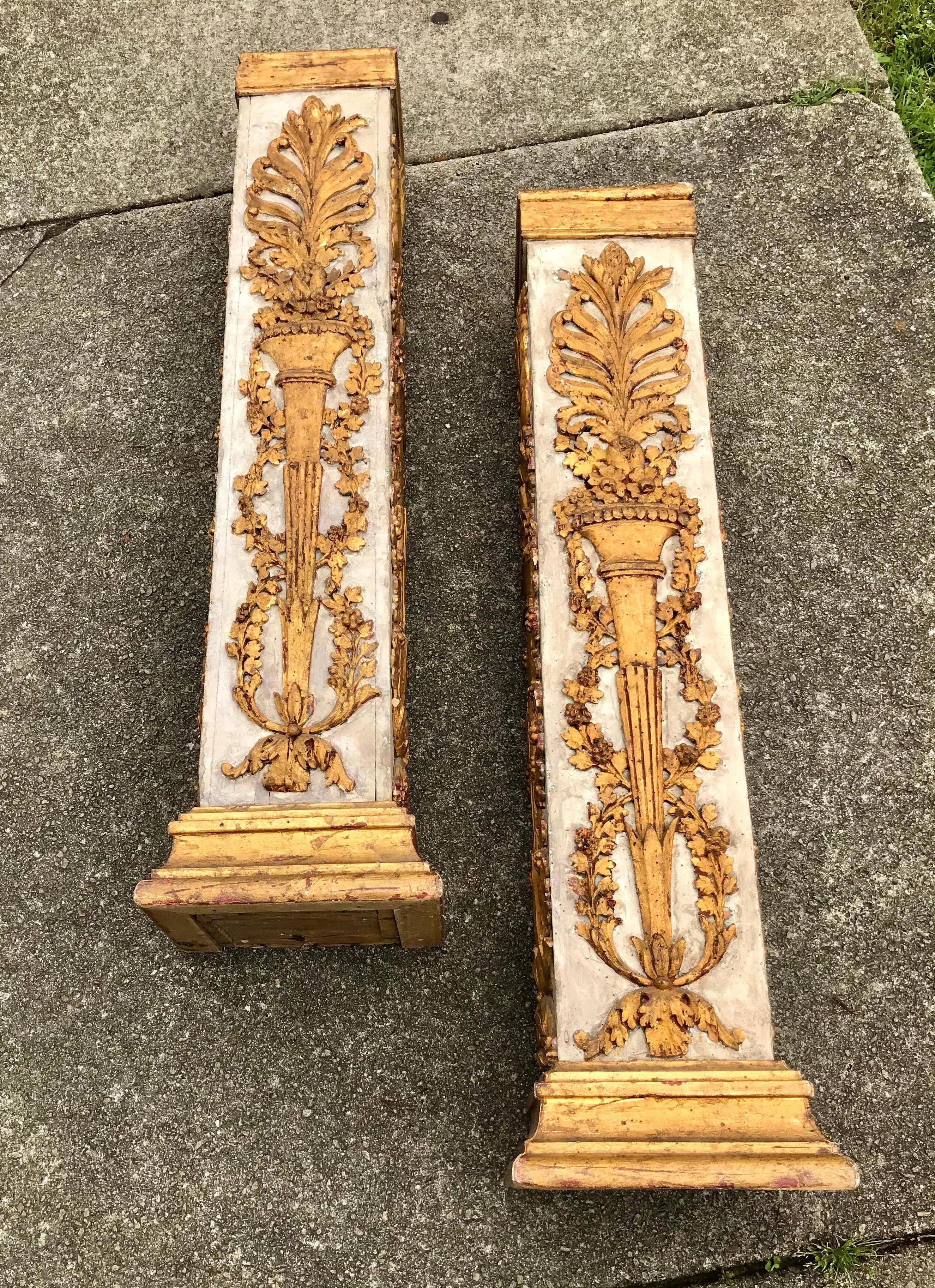 Italian Pair of Venetian Styled Neoclassical Pedestals