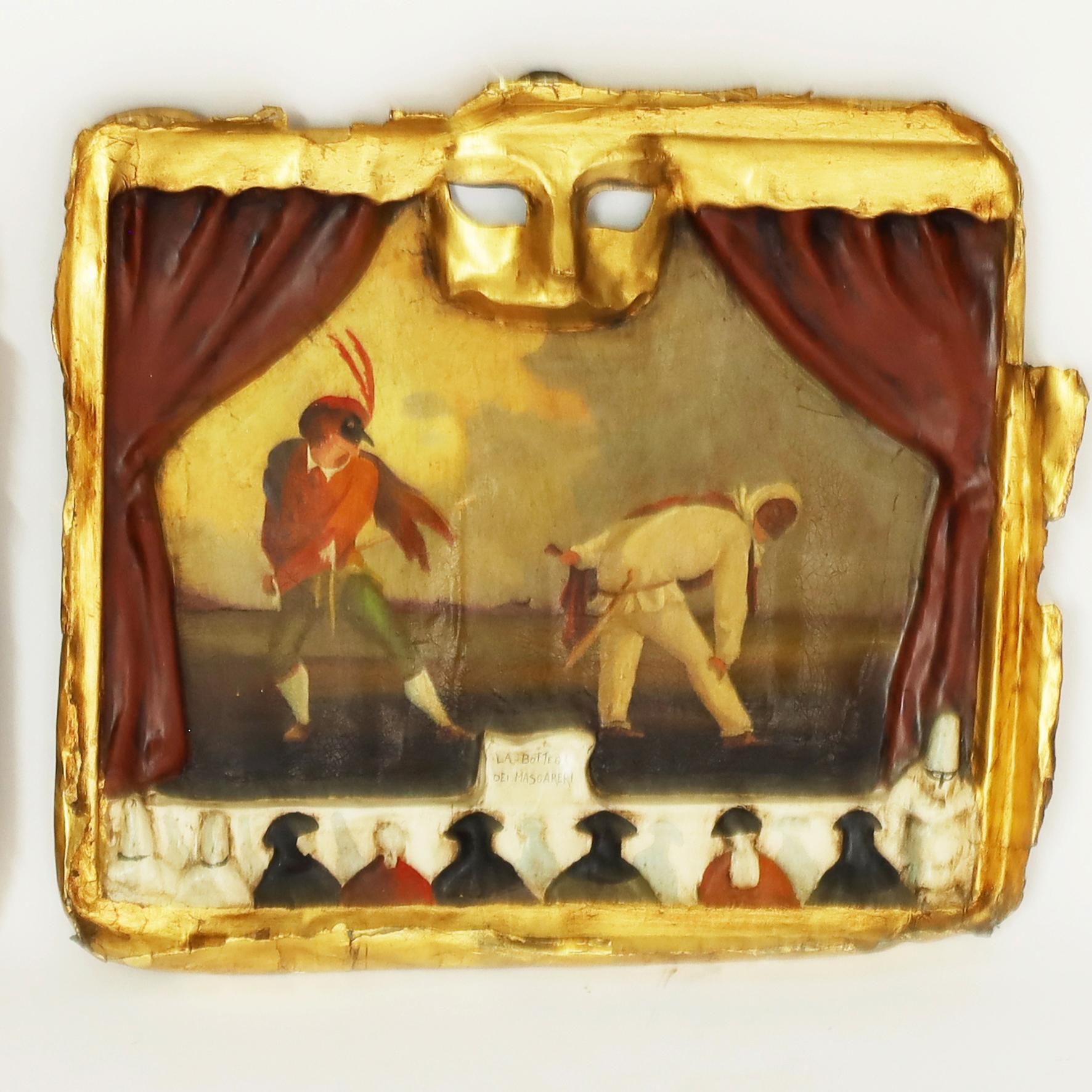Néo-gothique Paire de peintures à l'huile vénitiennes de Sergio Boldrin