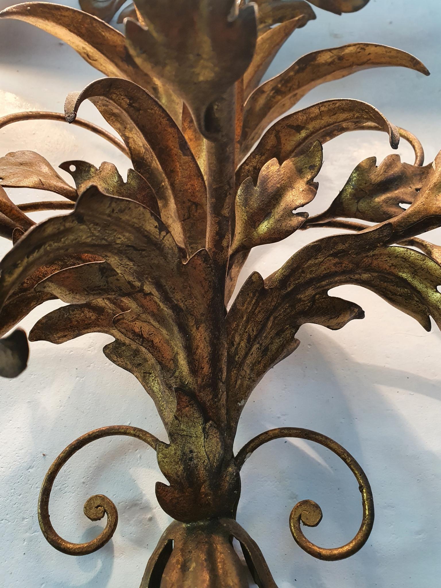 Tôle Pair of Venetian Tole Wall Sconces For Sale