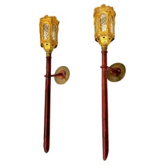 Antique Pair of Venetian Torch Sconces