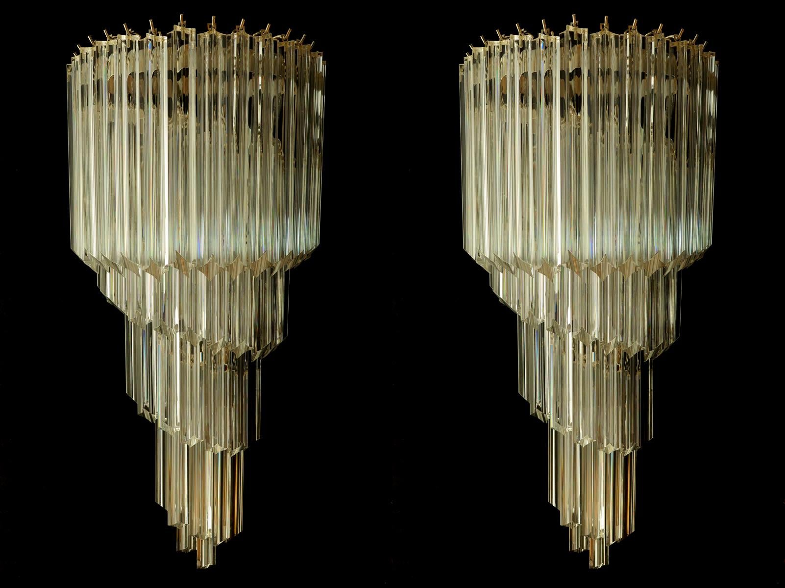 Pair of Venetian Wall Sconces, Murano, 1980s In Excellent Condition In Budapest, HU