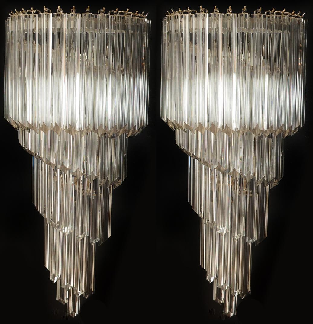 20th Century Pair of Venetian Wall Sconces, Murano, 1980s