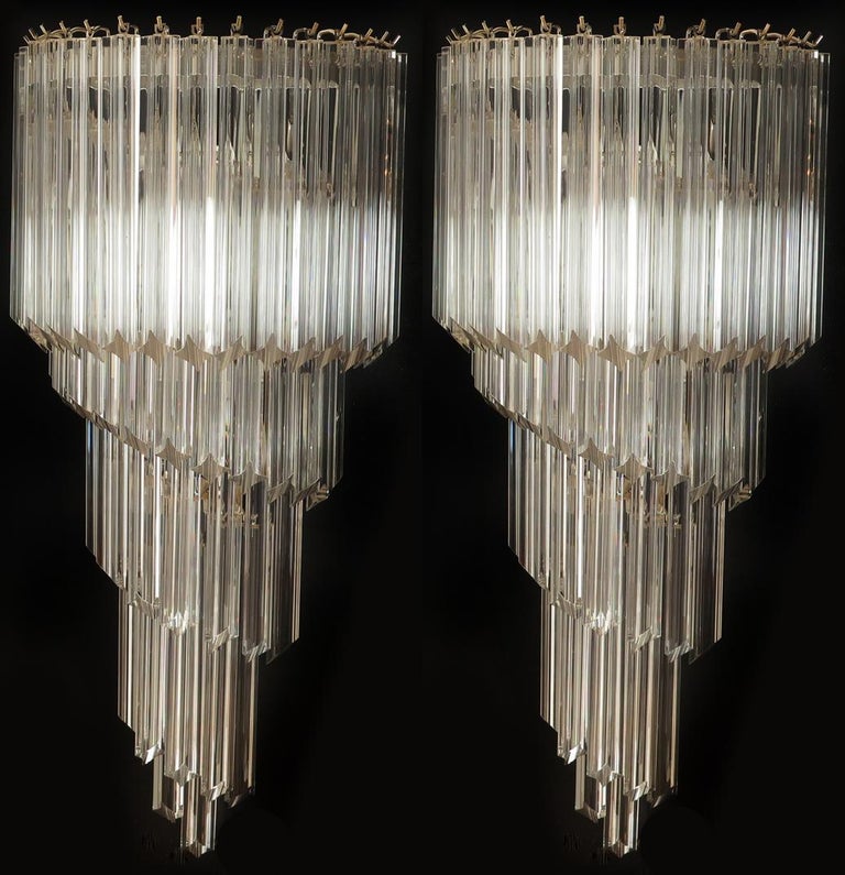 20th Century Pair of Venetian Wall Sconces, Murano, 1980s For Sale