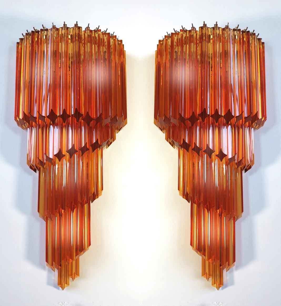 Pair of Venetian Wall Sconces, Murano, 1980s In Excellent Condition For Sale In Budapest, HU