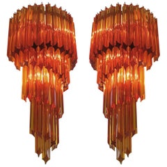 Pair of Venetian Wall Sconces, Murano, 1980s