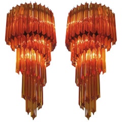 Pair of Venetian Wall Sconces, Murano, 1980s