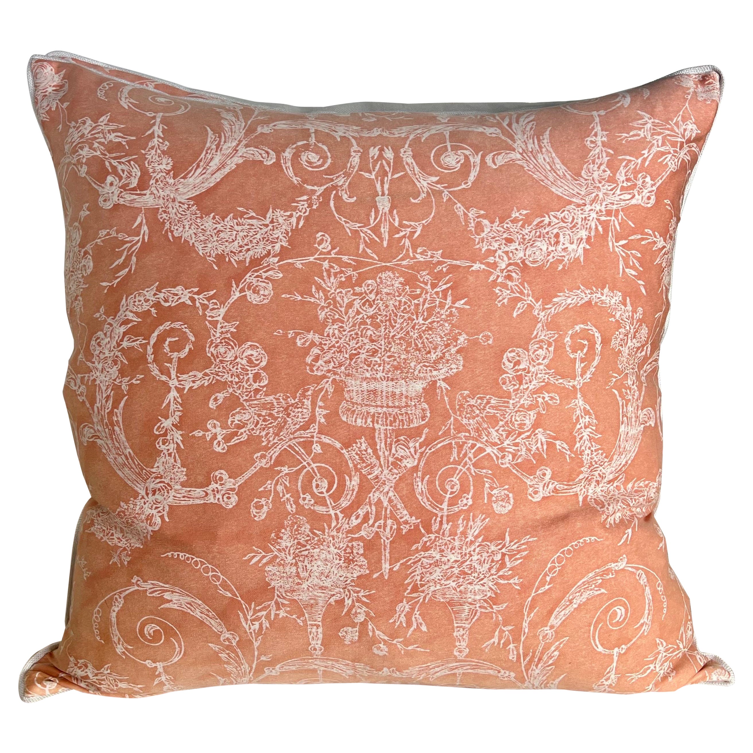 Pareja de Cojines Textiles Fortuny con Estampado Venezianina