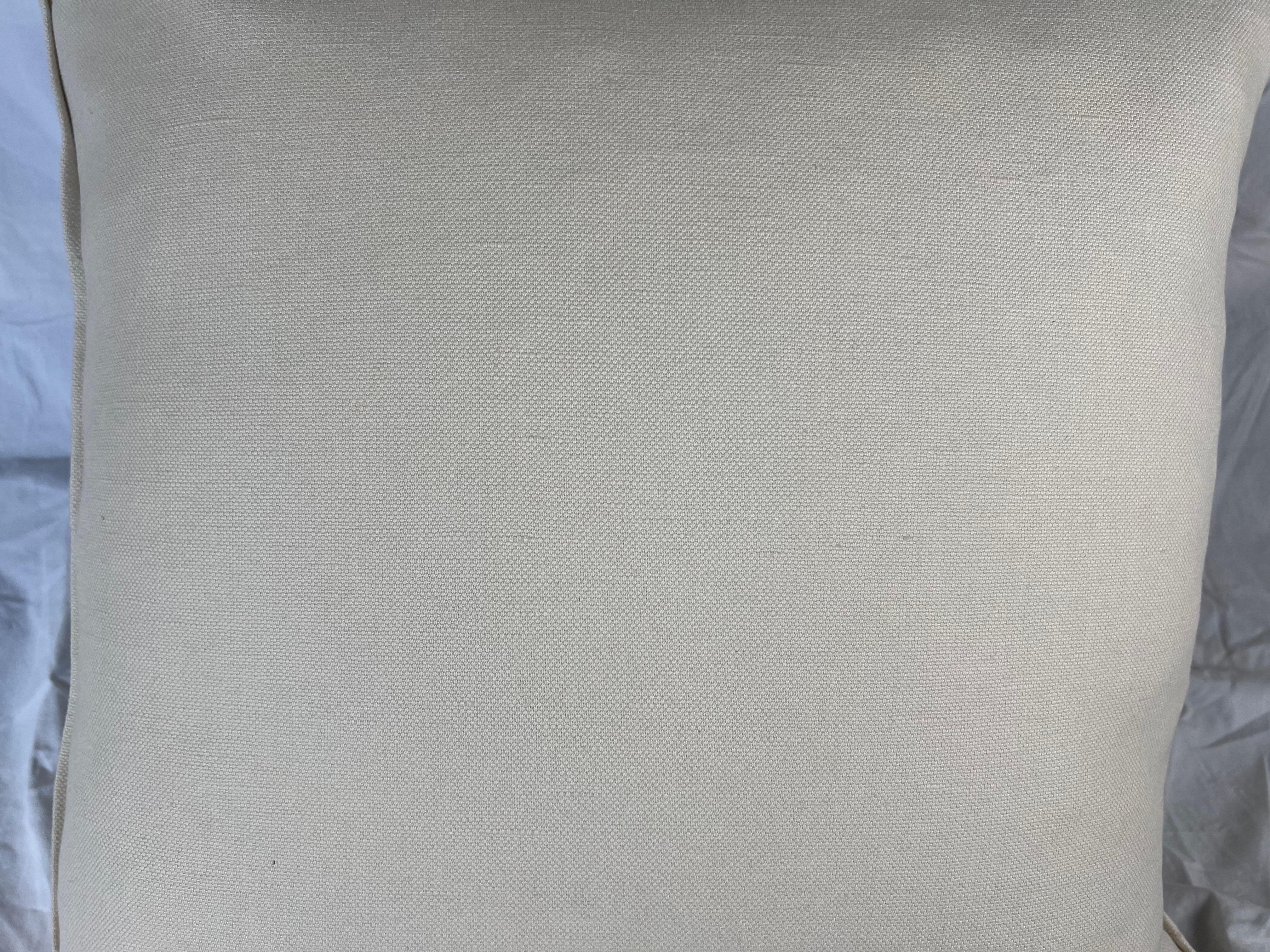 Coton Paire de coussins Fortuny à motif Venezianina or et crème en vente