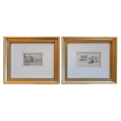 Pair of Venice Etchings by N Erichsen 1904