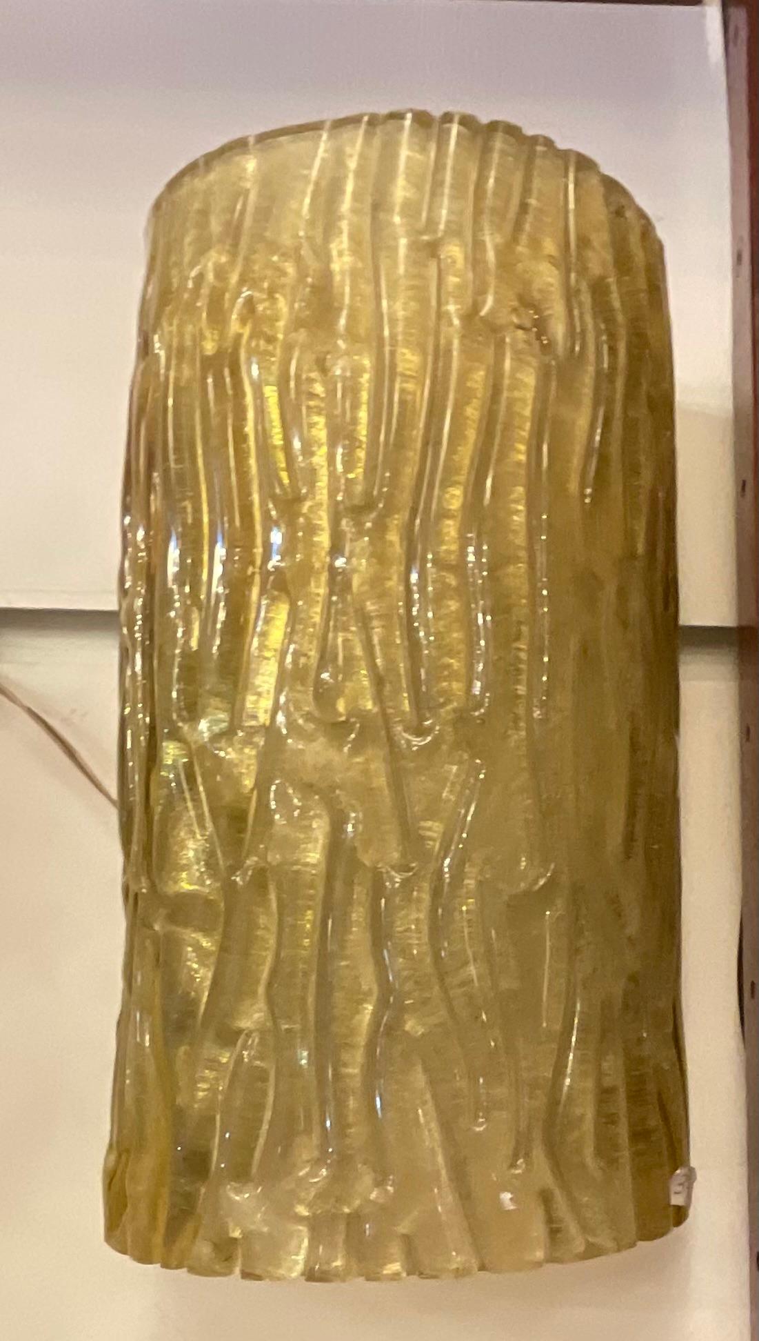 VENINI - Toni ZUCCHERI -  Pair Sconces - Gold Murano glass - Italy 1950. In Good Condition For Sale In Milano, IT