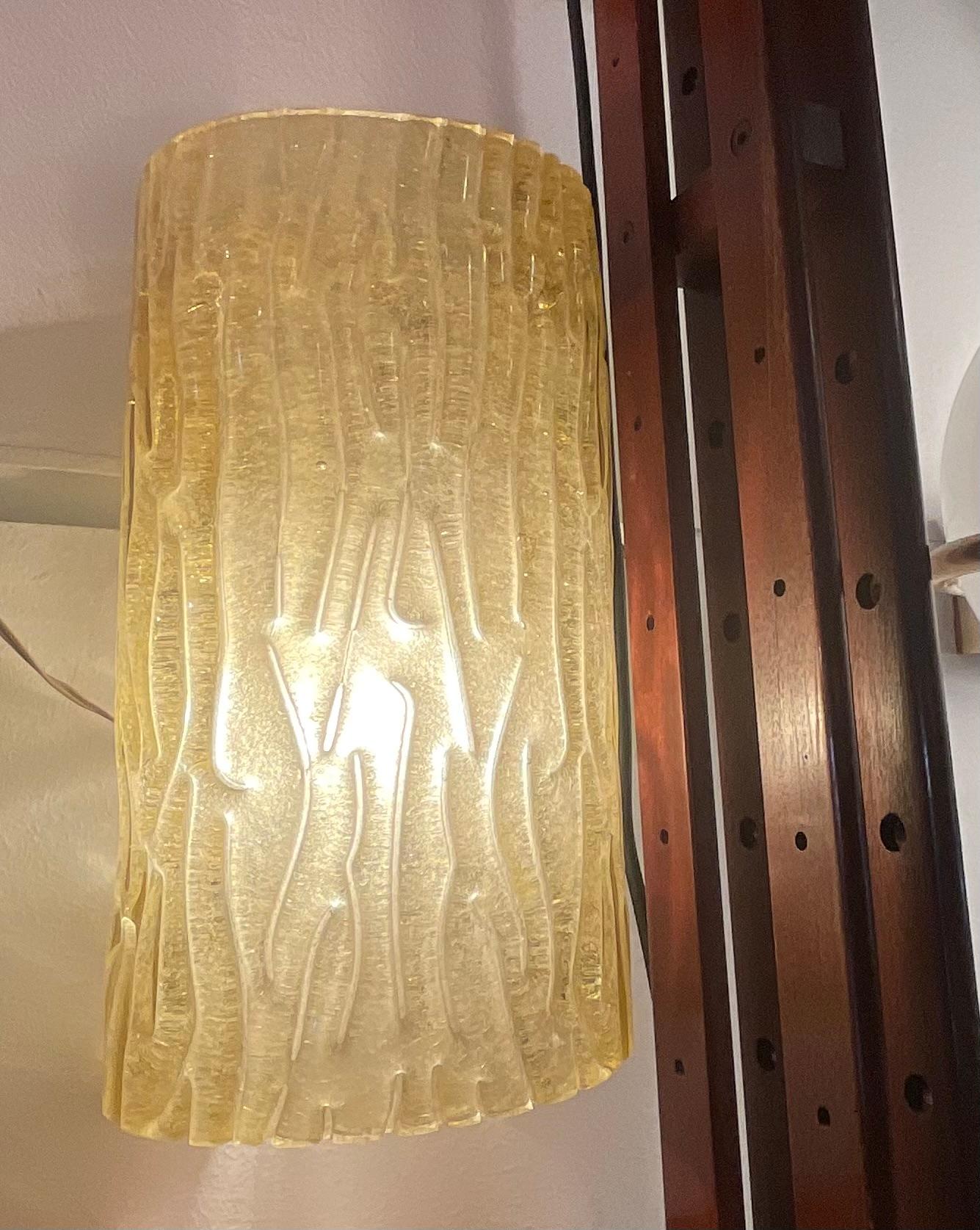 VENINI - Toni ZUCCHERI -  Pair Sconces - Gold Murano glass - Italy 1950. For Sale 1