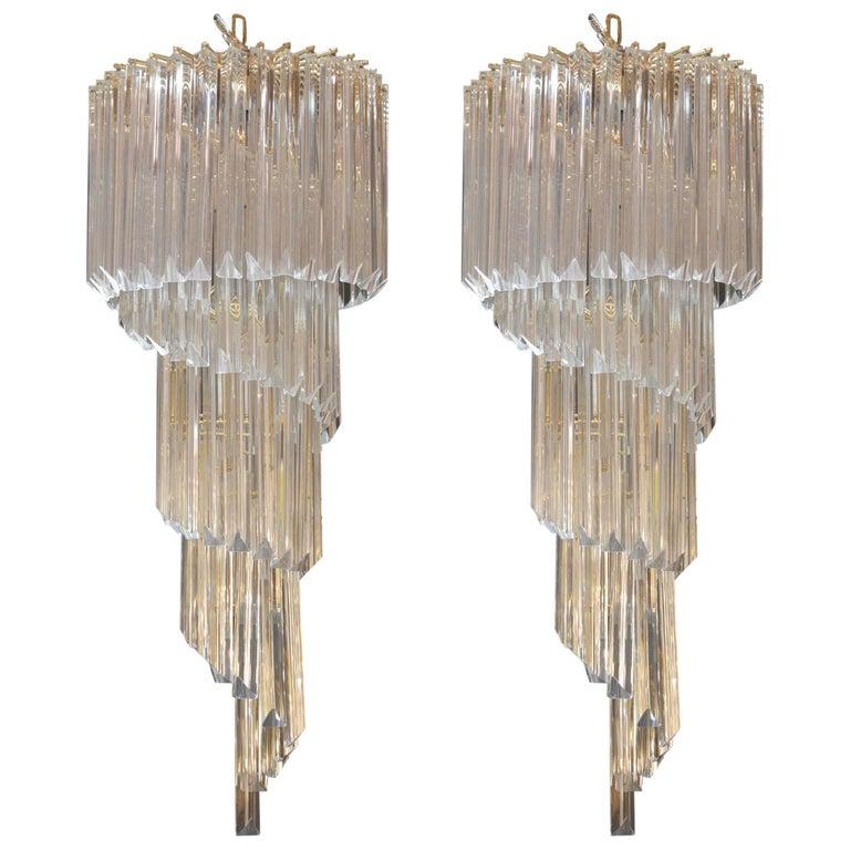 Pair of Venini Chandeliers In Excellent Condition In Los Angeles, CA
