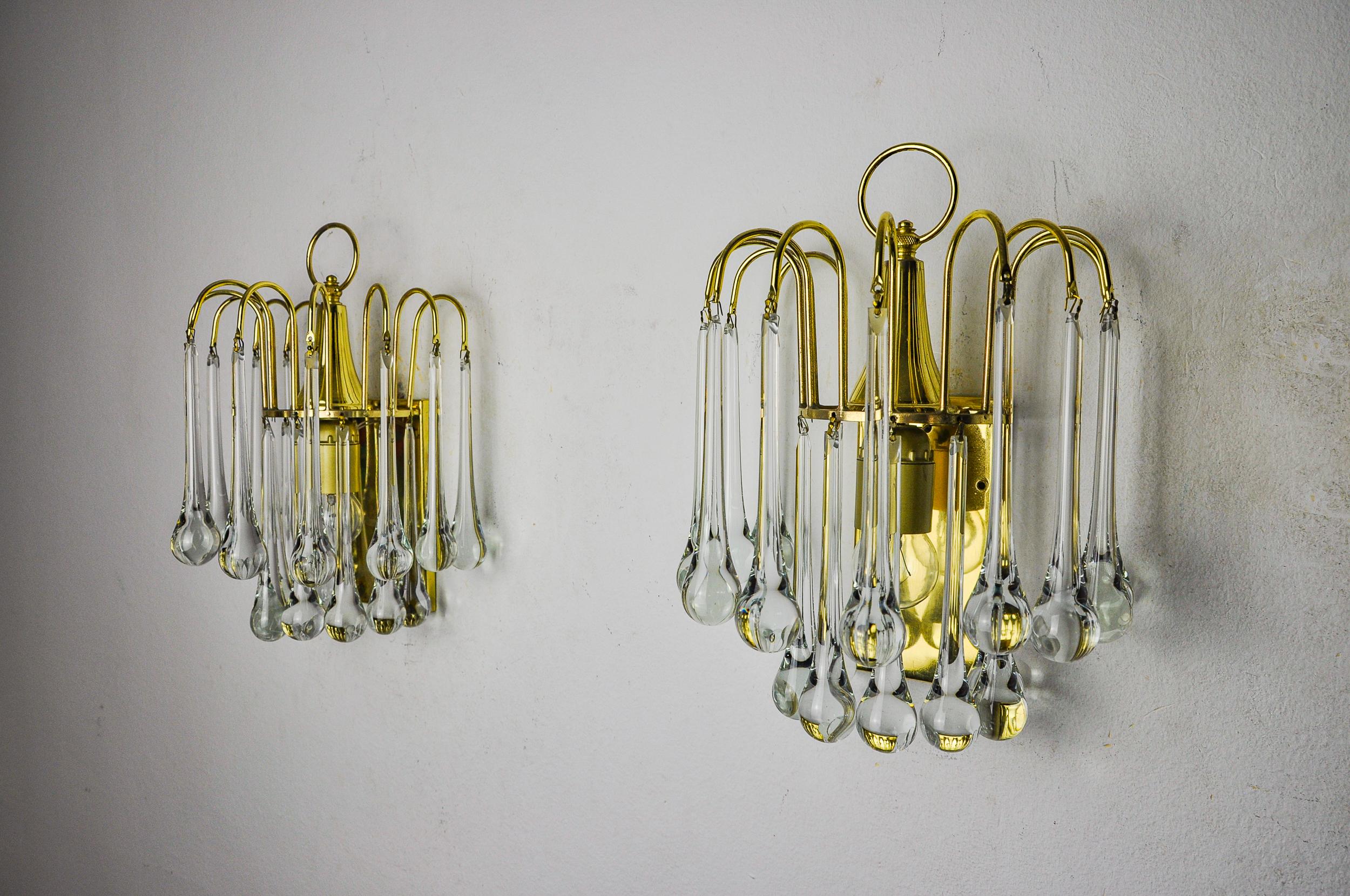Hollywood Regency Coppia di applique Venini 