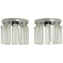 Pair of Venini Flushmount Chandeliers