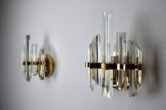 Pair of Venini Glass Sconces Italy 1970