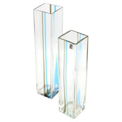 Pair Of Venini Italian Art Glass Vases