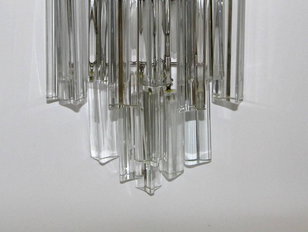 Pair of Venini Italian Triedri Glass Wall Sconces For Sale 1