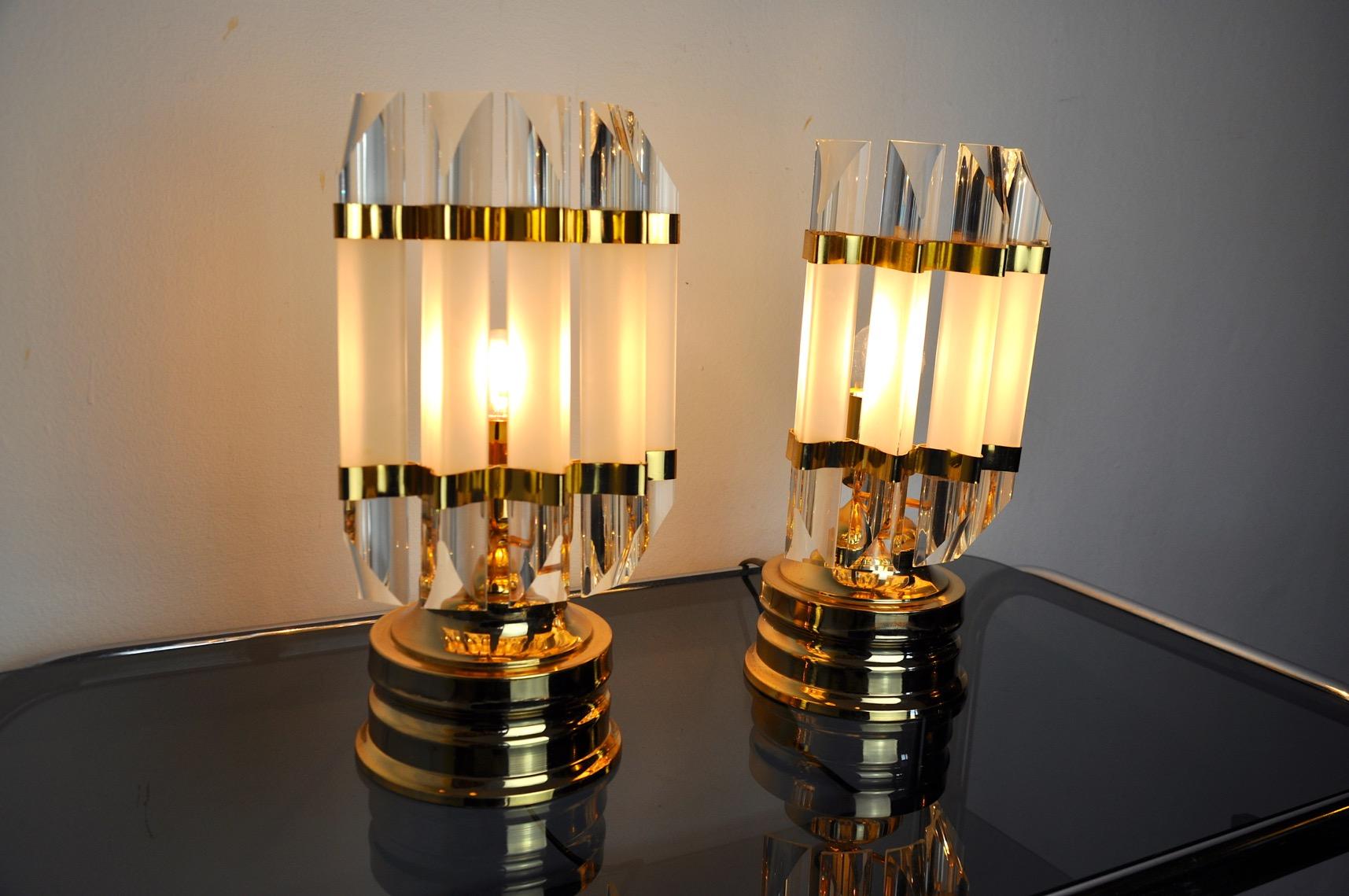 Pair of Venini Lamps, Murano Glass, Italy, 1980 2