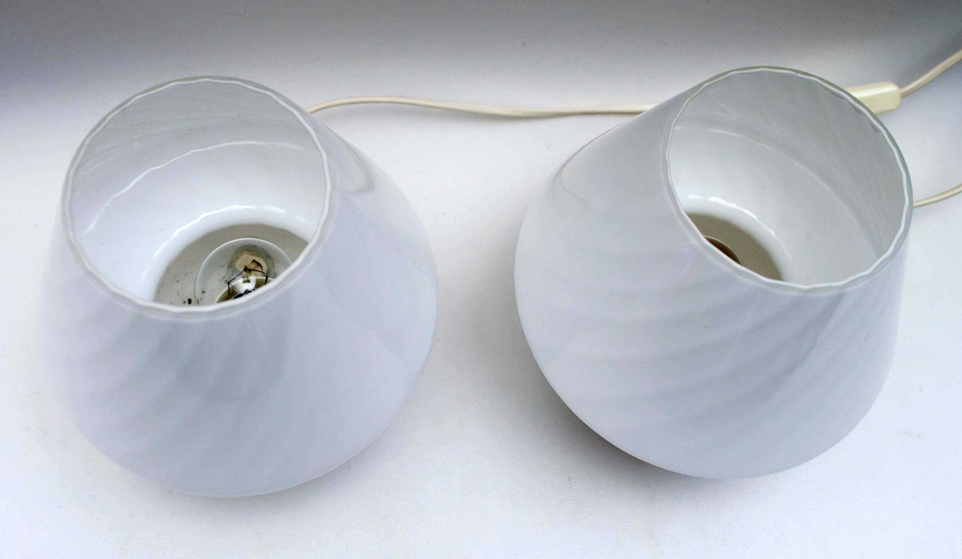 Late 20th Century Pair of Venini Mid-Century Modern Murano Glass Table Lamps, 1970s