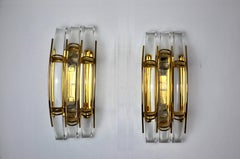 Pair of Venini Murano glass sconces Italy 1970