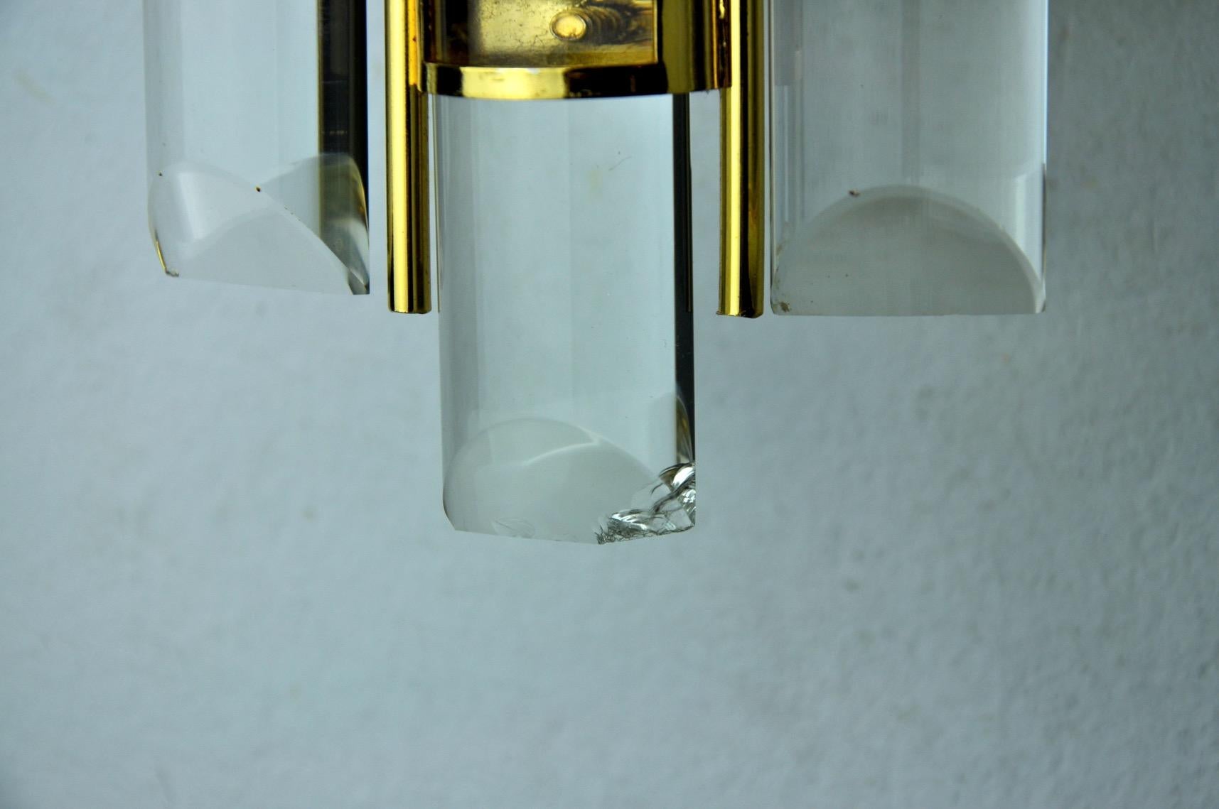 Murano Glass Pair of Venini Murano glass sconces Italy 1970 For Sale