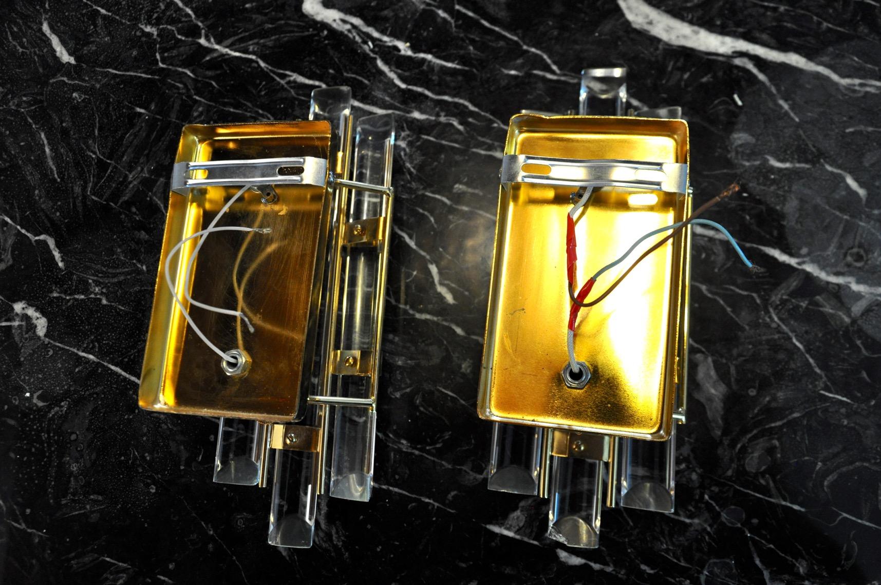 Pair of Venini Murano glass sconces Italy 1970 For Sale 1