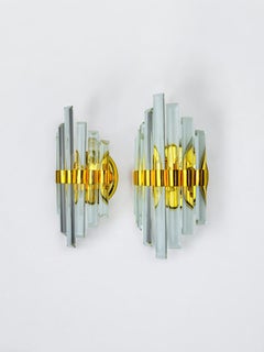 Pareja de apliques de cristal de Murano Venini Italia 1970