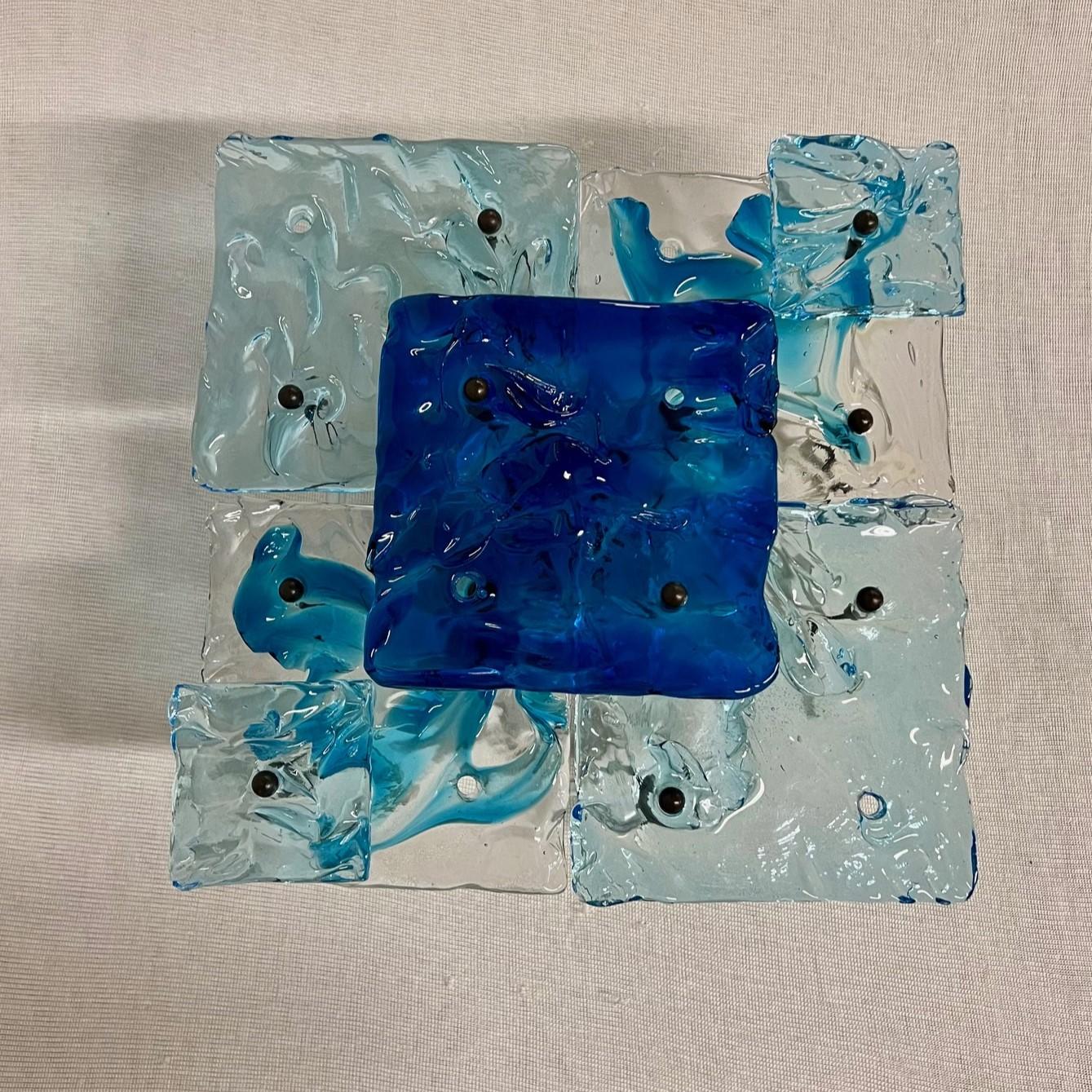 Pair of Venini Patchwork Murano Glass Sconces For Sale 1