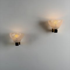 Paar Venini "Reticello"-Wandleuchter, Carlo Scarpa zugeschrieben, um 1940