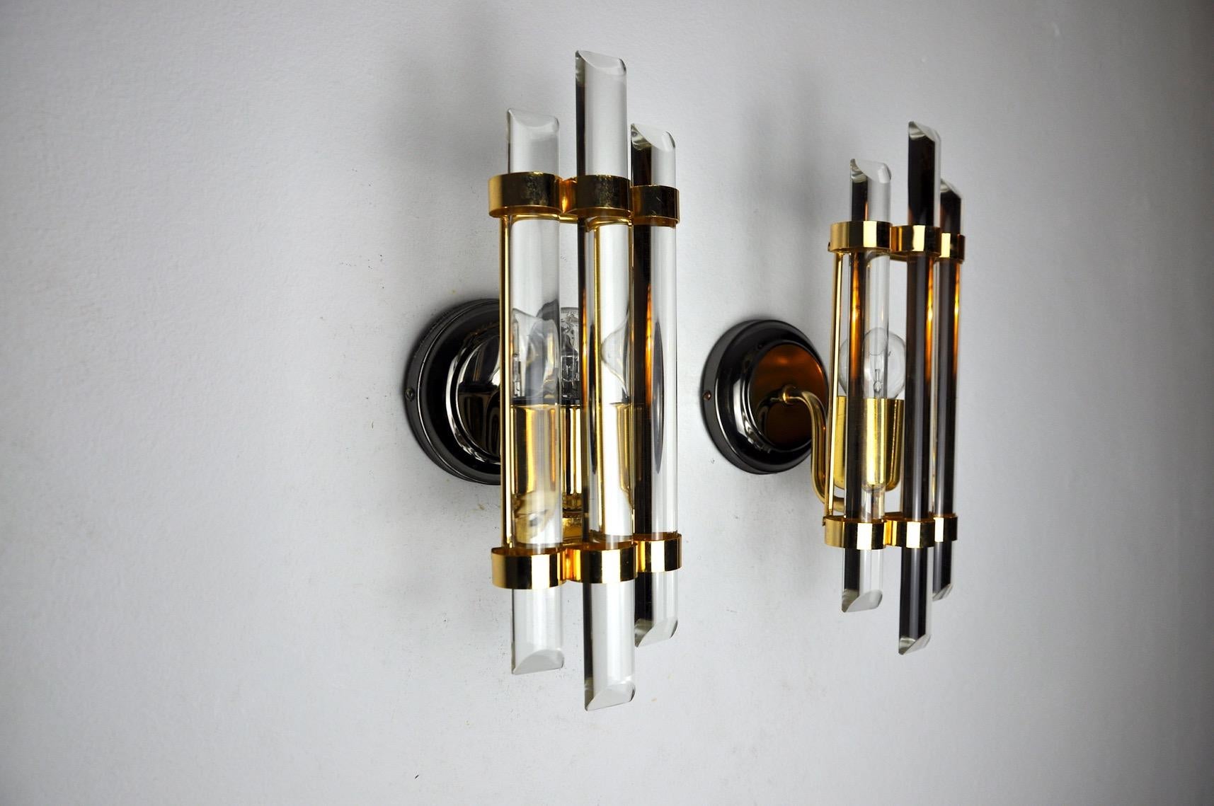 Italian Pair of Venini Sconces in Talie Glass, 1970 For Sale