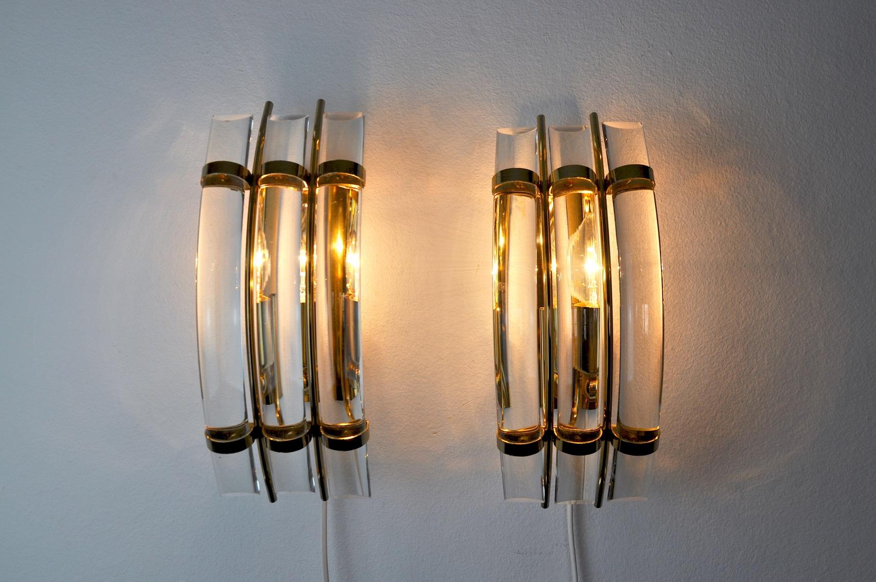 Pair of Venini Sconces, Italy, 1970 In Good Condition For Sale In BARCELONA, ES