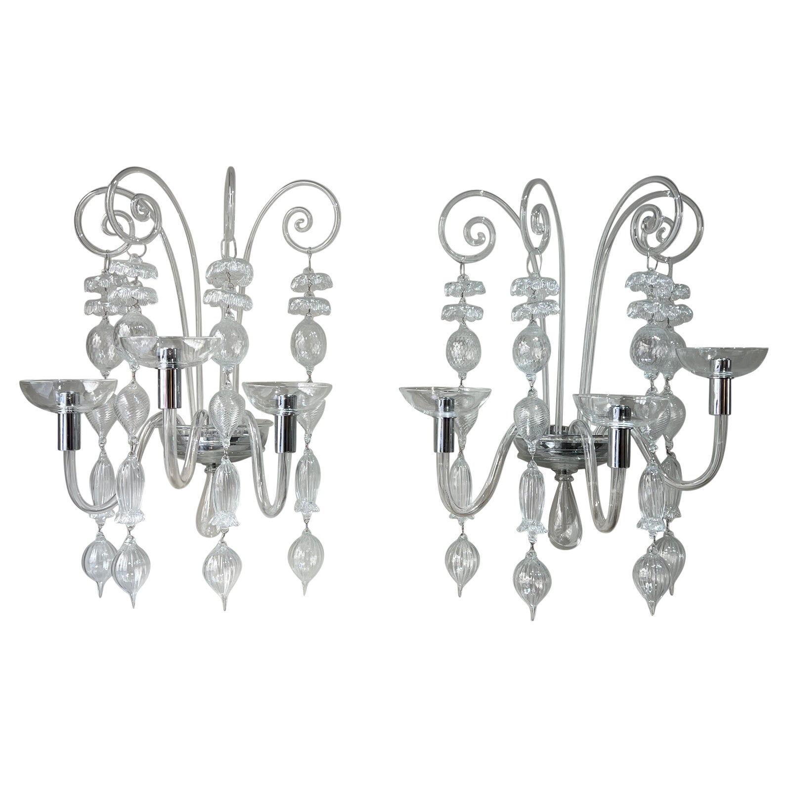 Pair of Venini Sconces Italy 1990